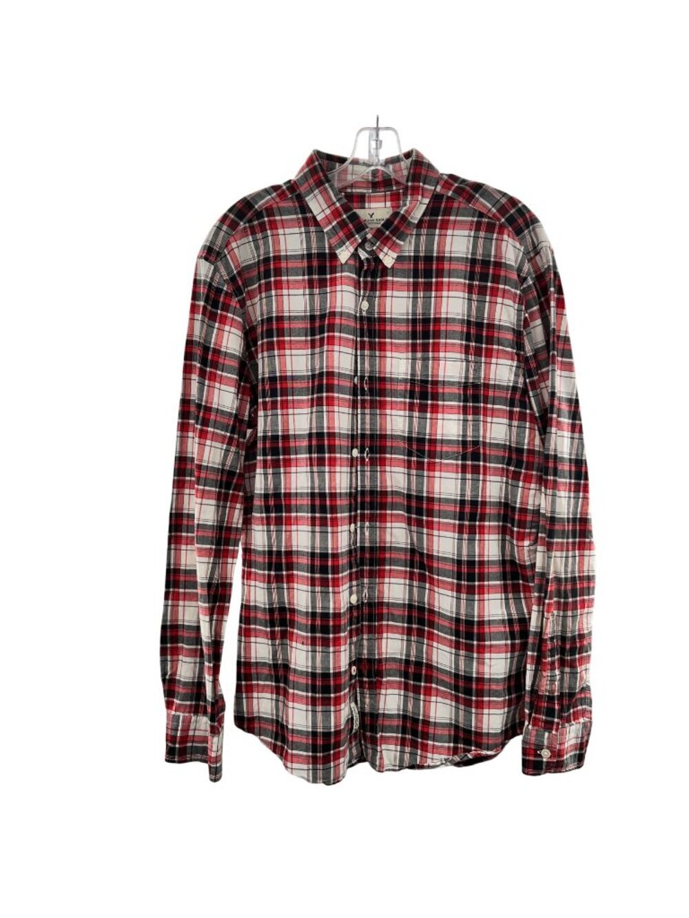 American Eagle Men's Classic Fit Plaid Button Up Shirt Size Large Soft